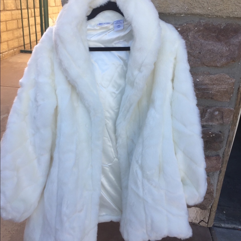 White FAUX fur coat